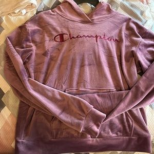 Suede champion hoodie